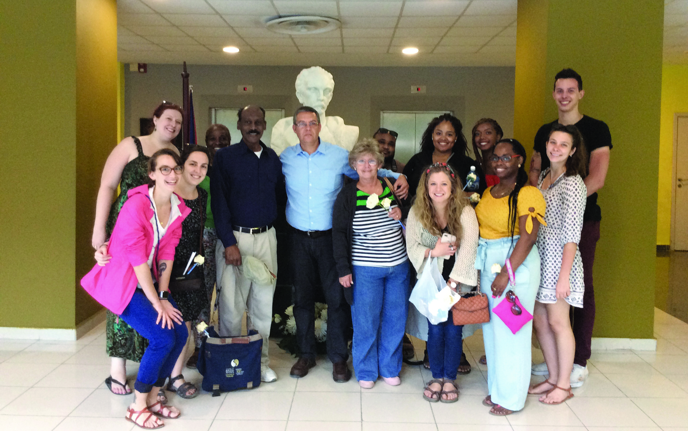 Dean Davis with students in Cuba